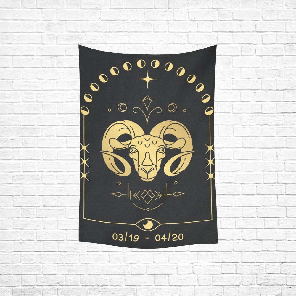 Aries Warrior Gold Tapestry