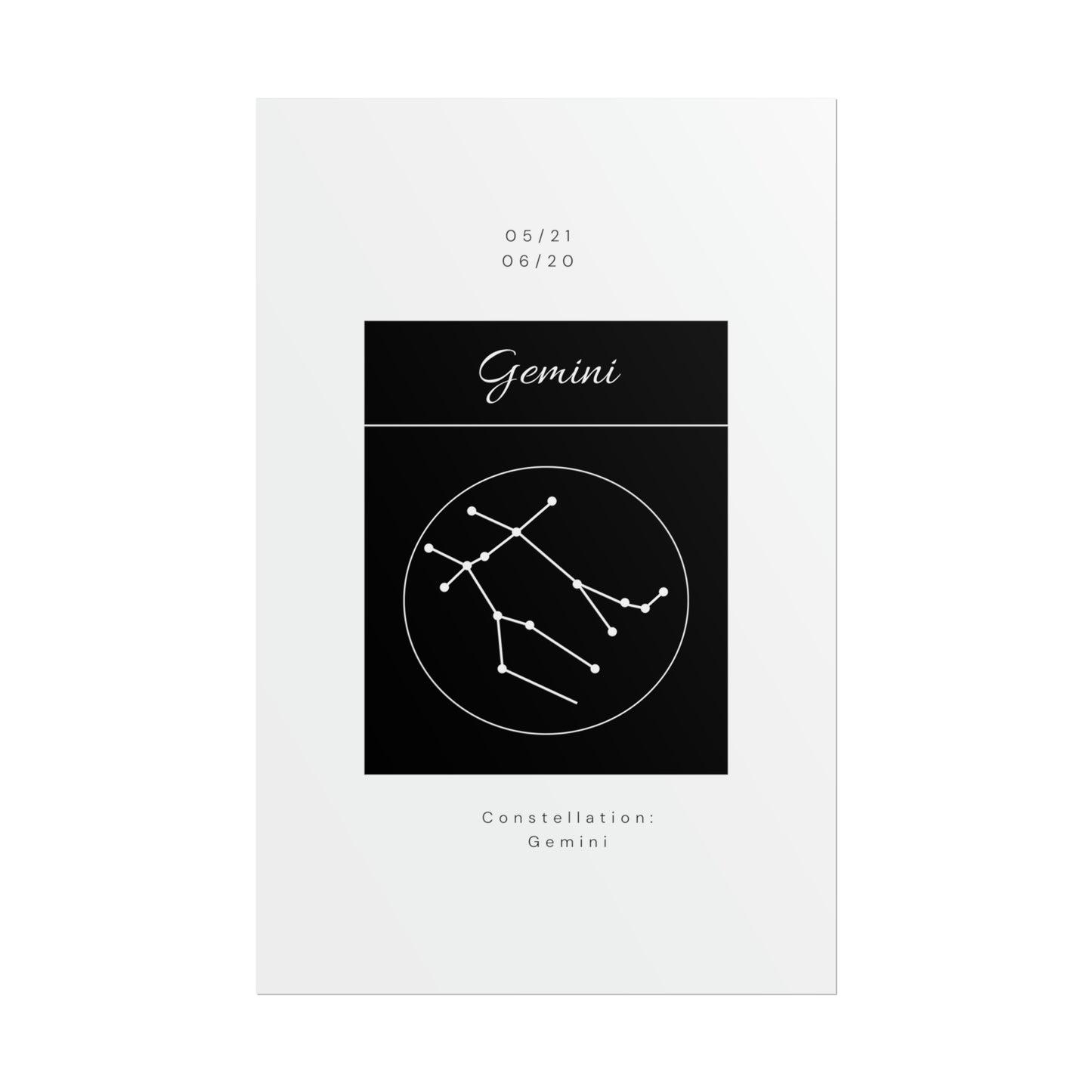 Gemini Star Constellation Zodiac Poster