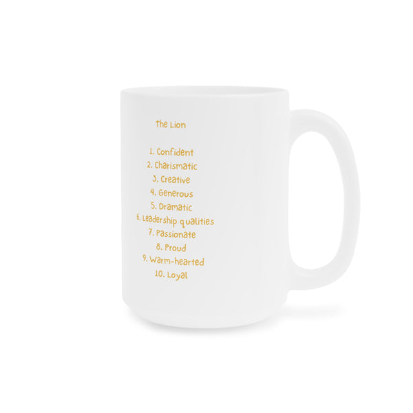 Zodiac Coffee Mug with Traits: Leo Edition