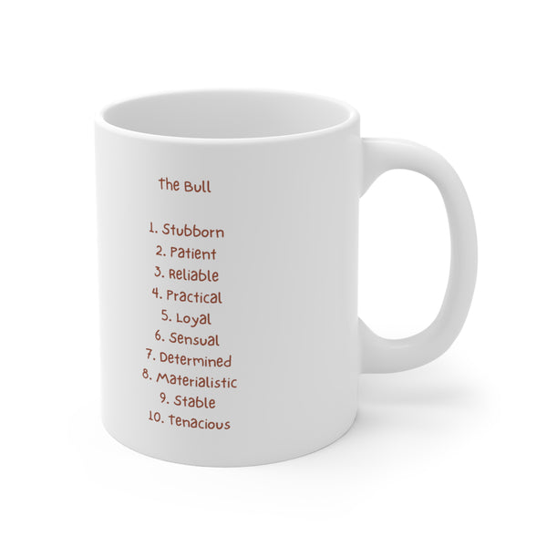 Zodiac Coffee Mug with Traits: Taurus Edition