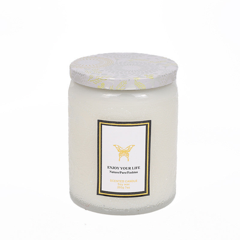 Embossed Glass Soy Candle