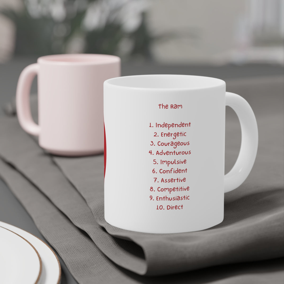 Zodiac Coffee Mug with Traits: Aries Edition