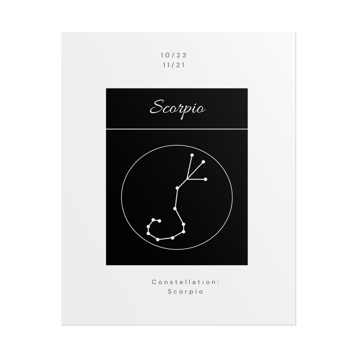 Scorpio Star Constellation Zodiac Poster