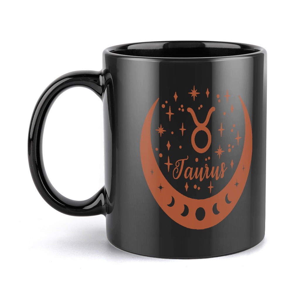 Taurus Zodiac Coffee Mug – Black Edition