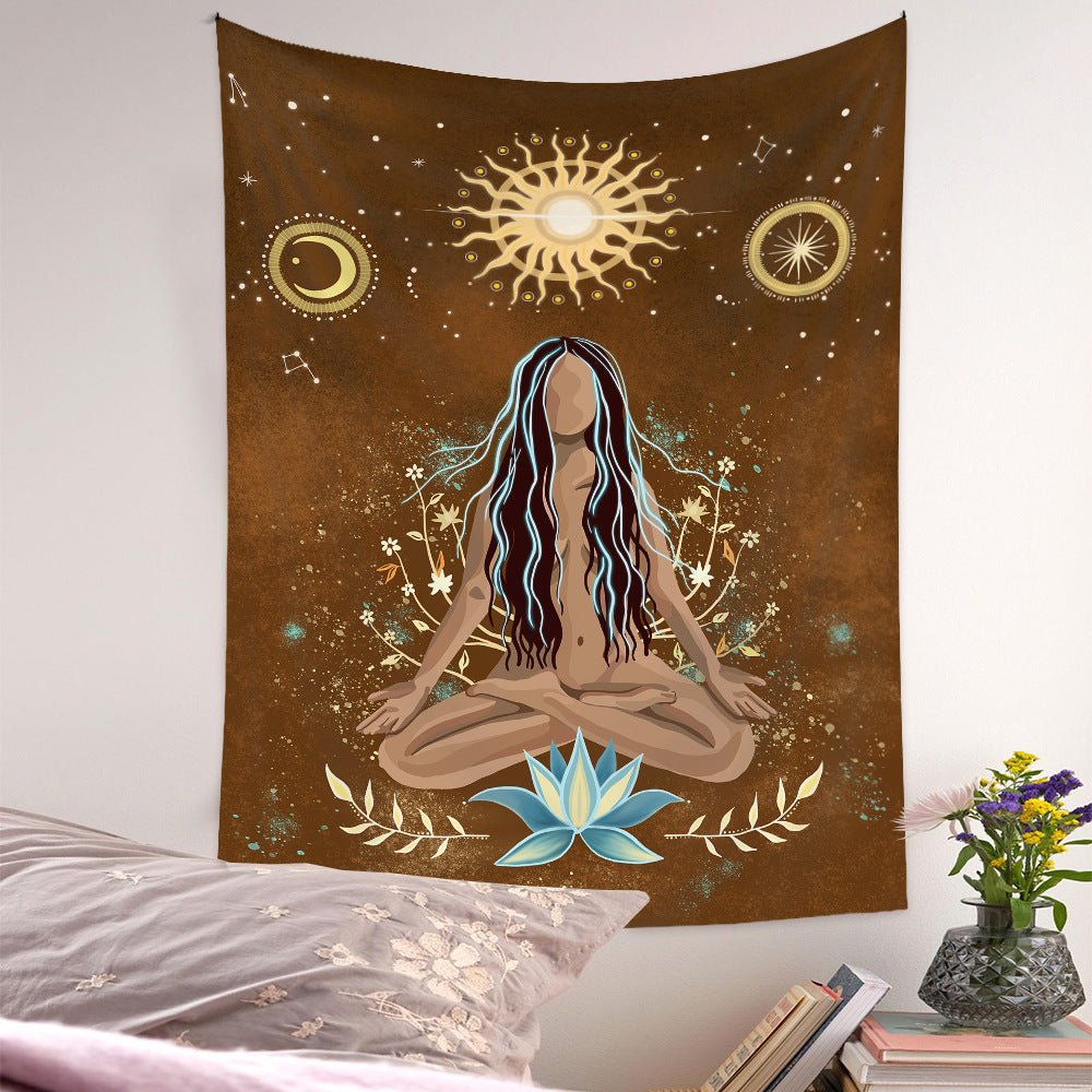 Bohemian Moon Goddess Meditation Tapestry