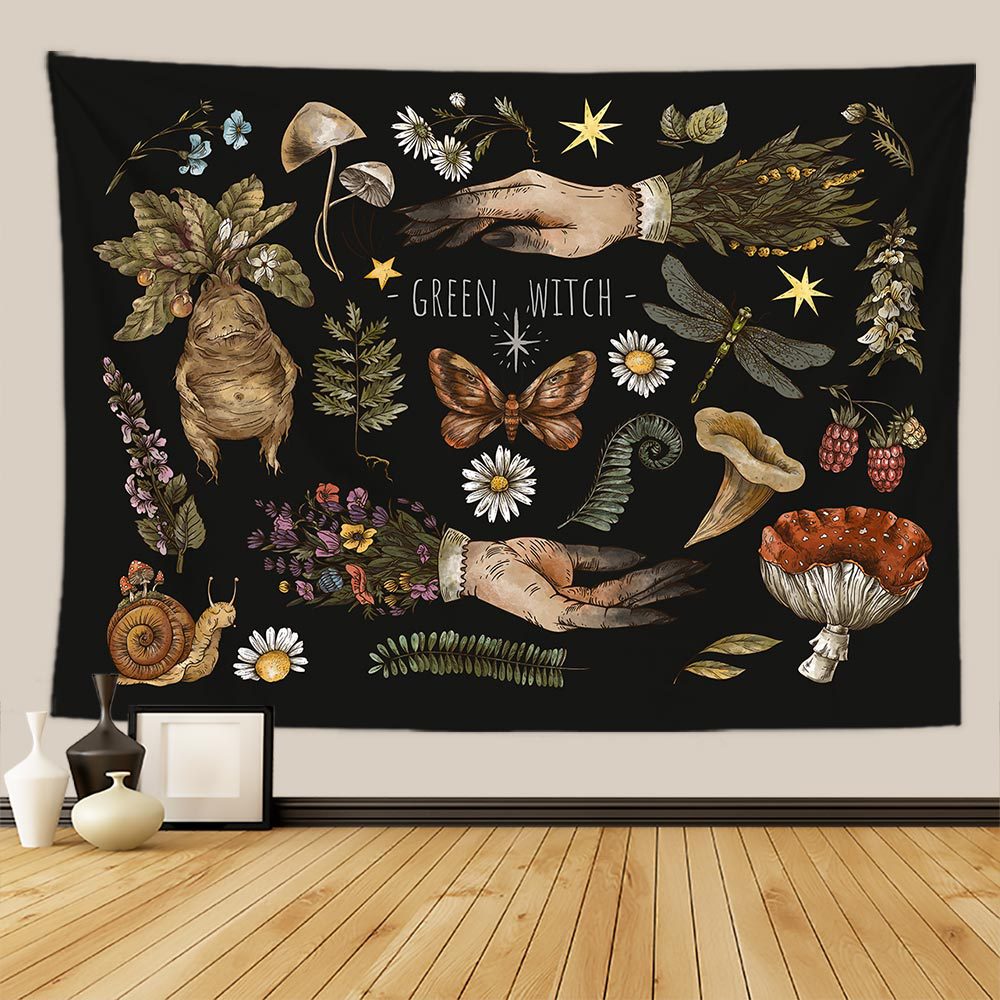 Sun & Moon Floral Tapestry: Celestial Bloom Digital Print