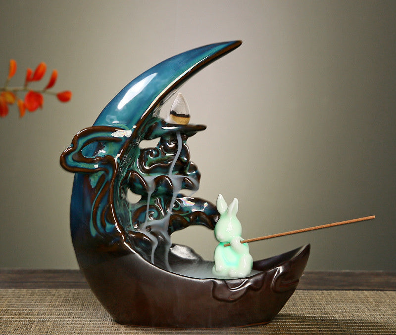 Mystic Moon LED Ceramic Incense Burner