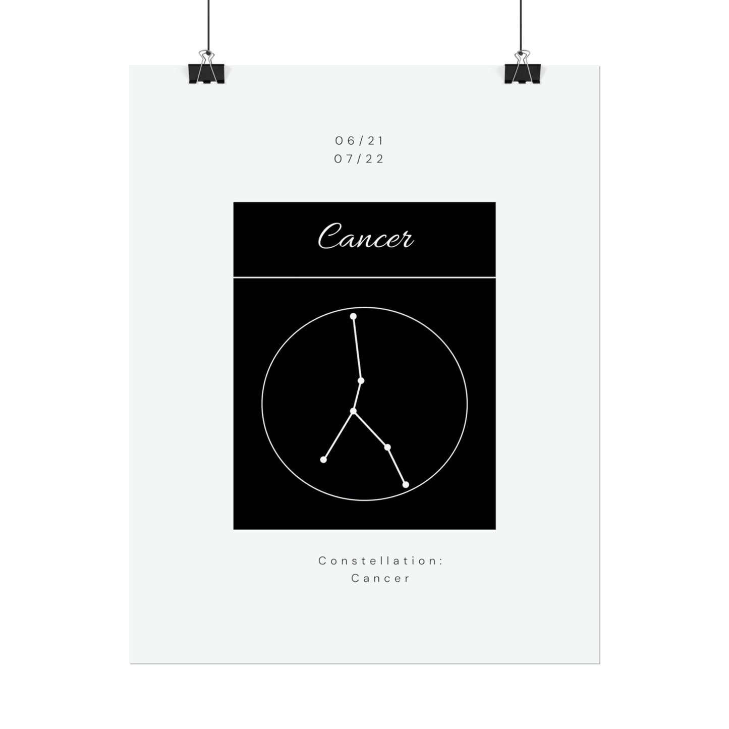 Cancer Star Constellation Zodiac Poster