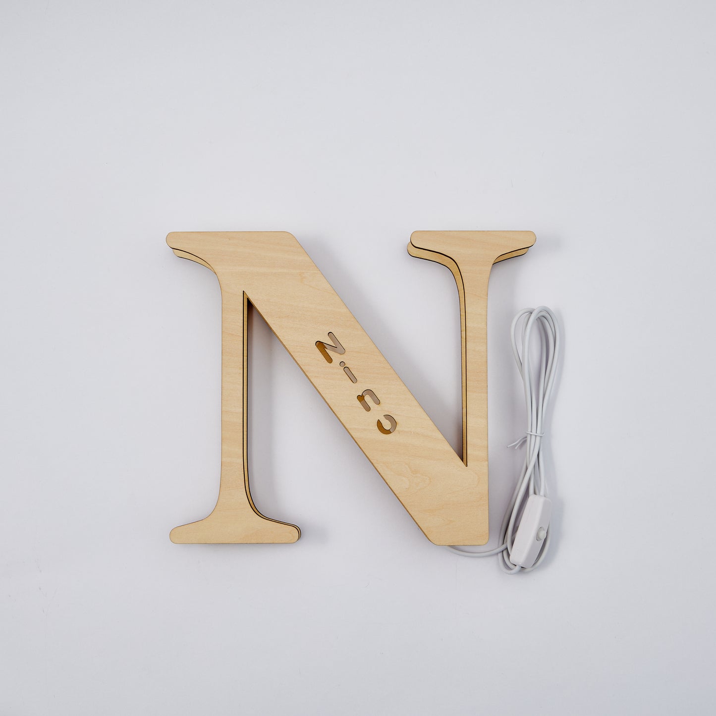 Radiant Custom Wooden Letter Lamp - Personalized Alphabet Night Light 19CM