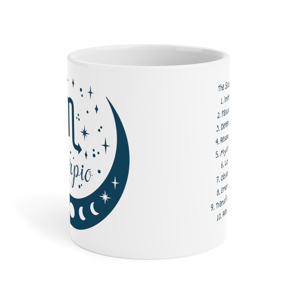 Zodiac Coffee Mug with Traits: Scorpio Edition