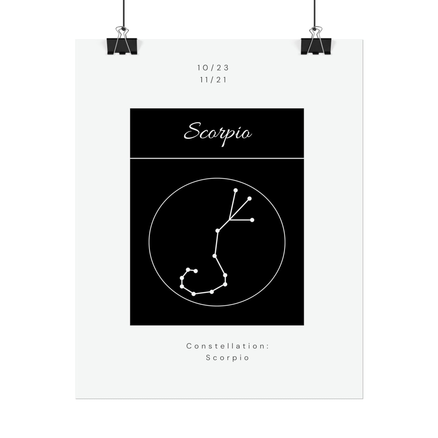 Scorpio Star Constellation Zodiac Poster