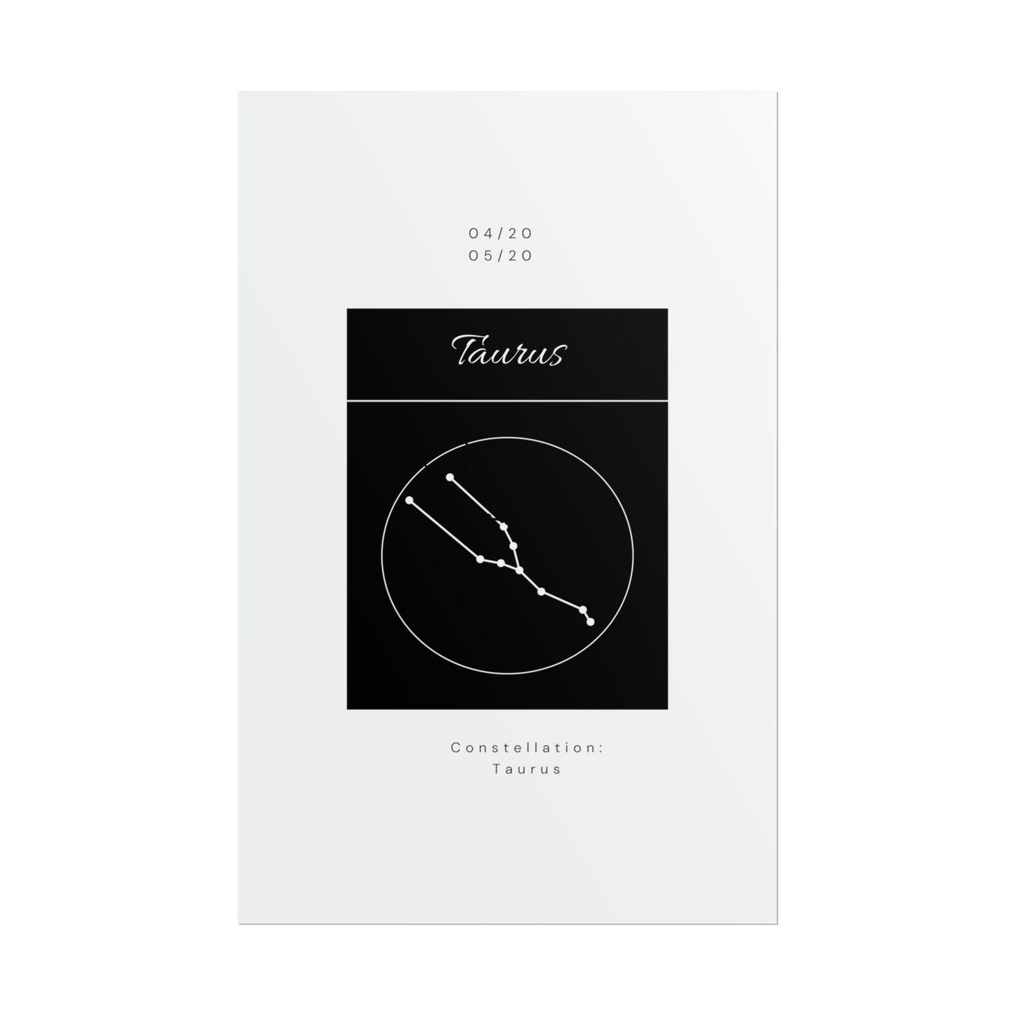 Taurus Star Constellation Zodiac Poster