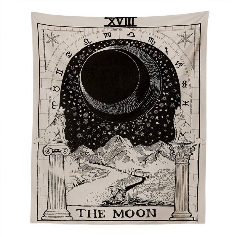 Retro divination constellation moon hanging cloth background