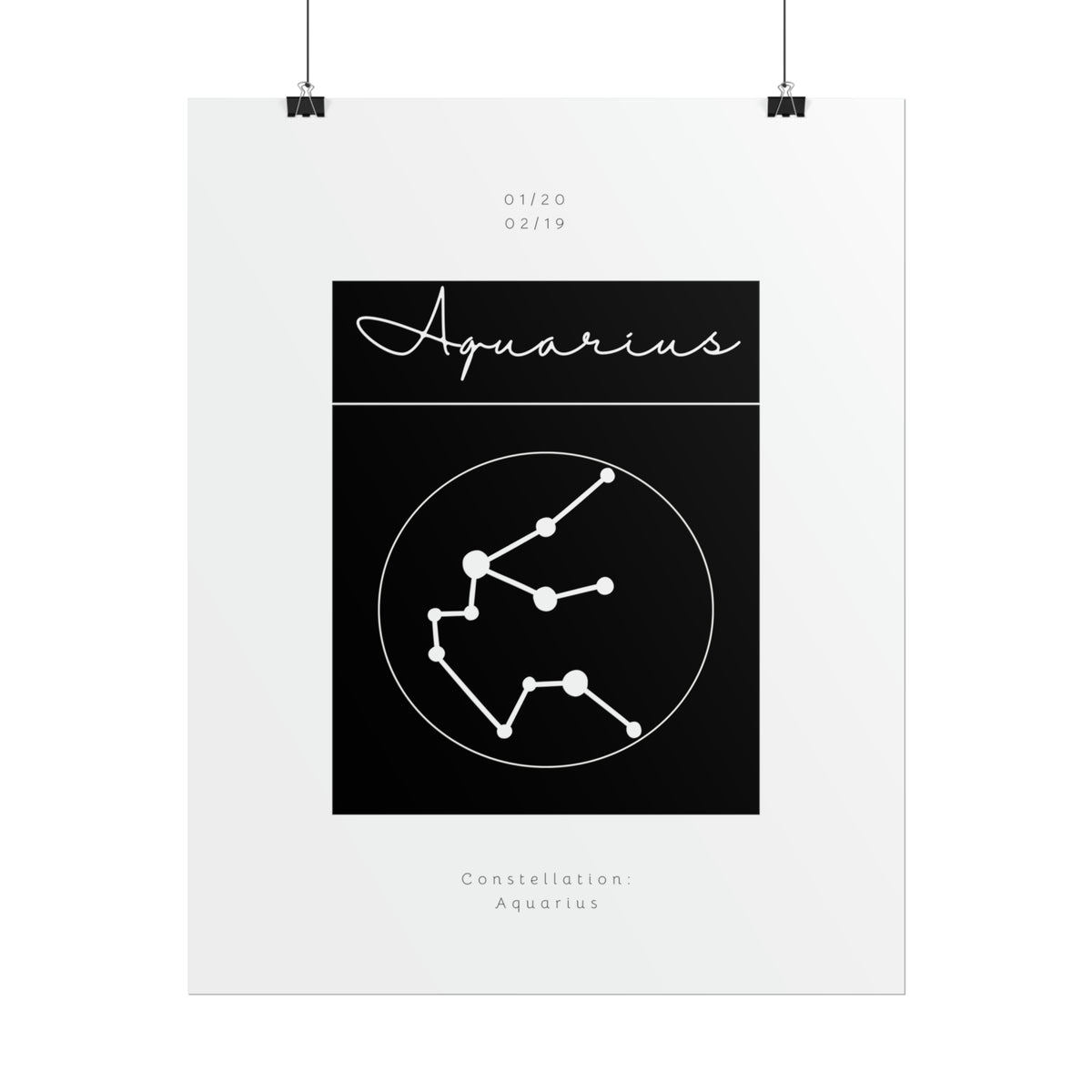 Aquarius Star Constellation Zodiac Poster