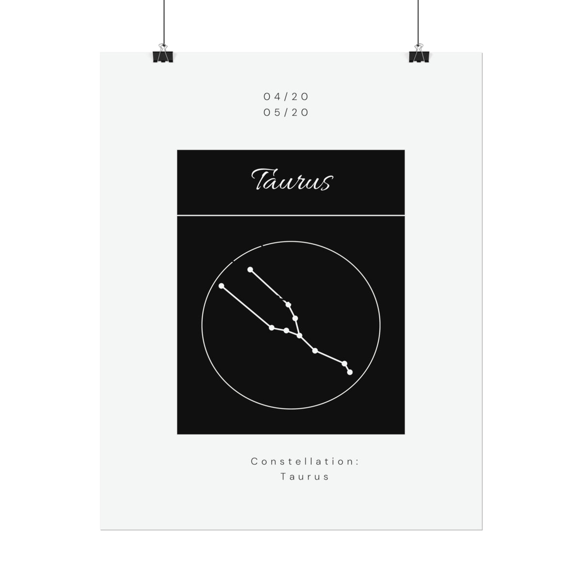 Taurus Star Constellation Zodiac Poster