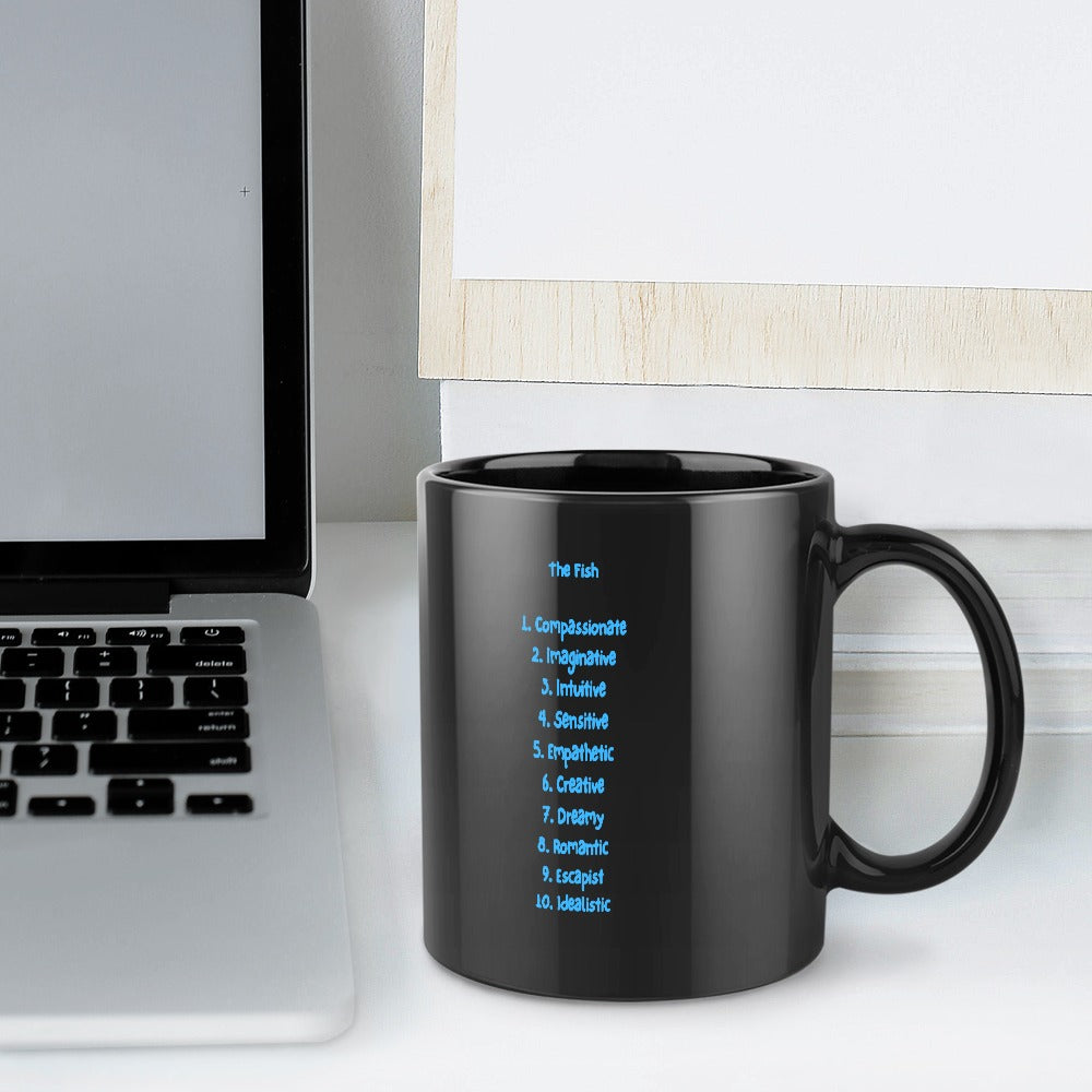 Pisces Zodiac Coffee Mug – Black Edition