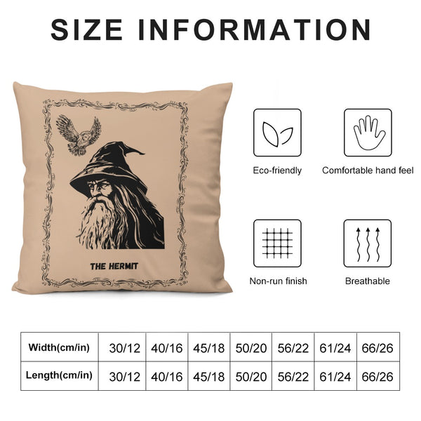 Celestial Plush Throw Pillow Case - THE HERMIT