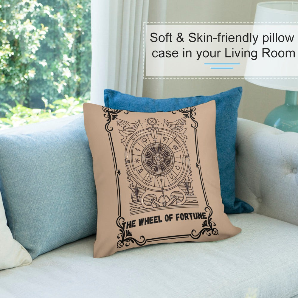 Celestial Plush Throw Pillow Case - THE WHEEL OF FORTUNE