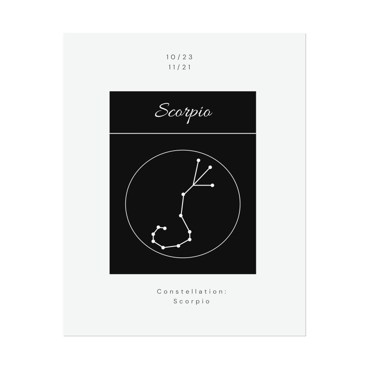 Scorpio Star Constellation Zodiac Poster