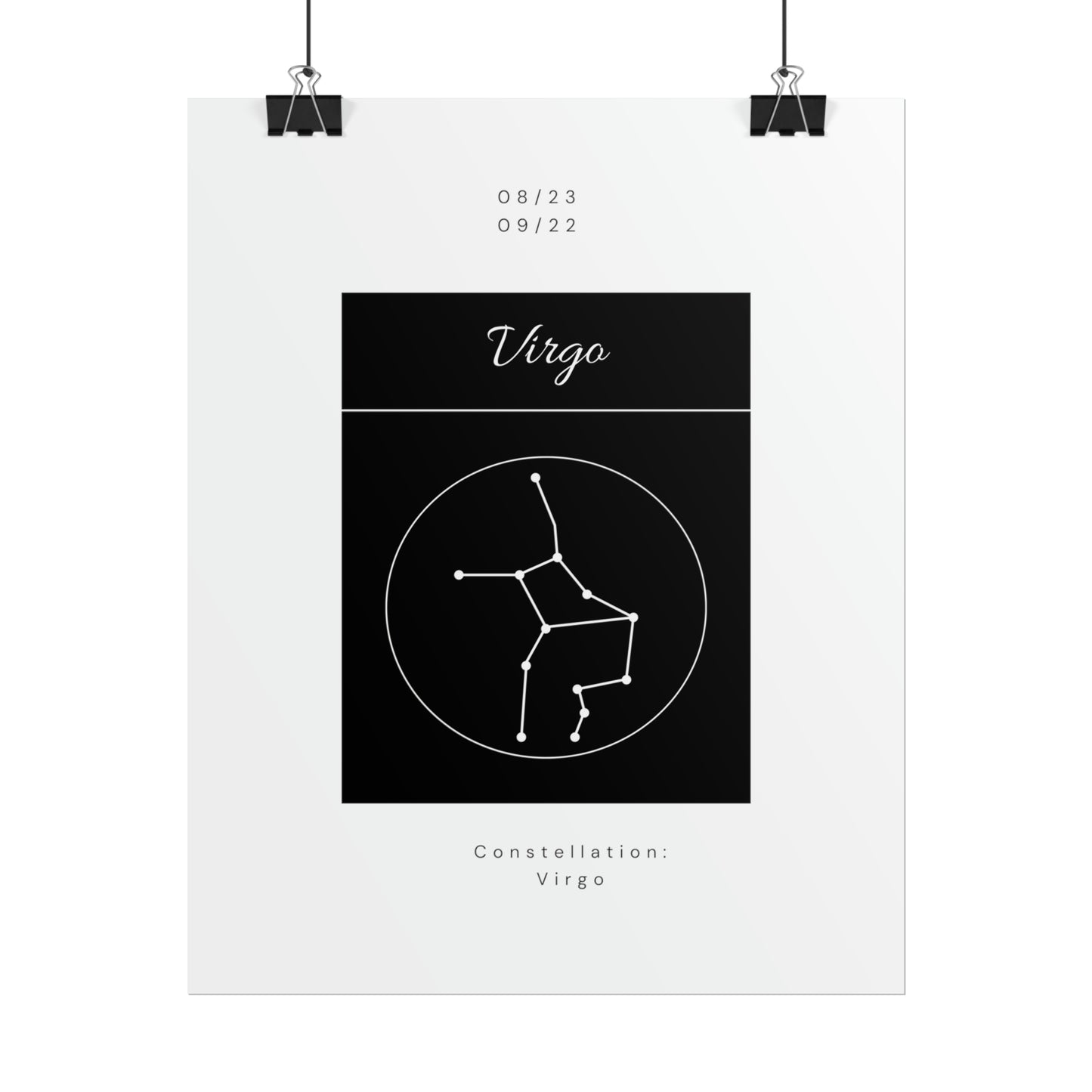 Zodiac Poster/ Virgo Star Constellation