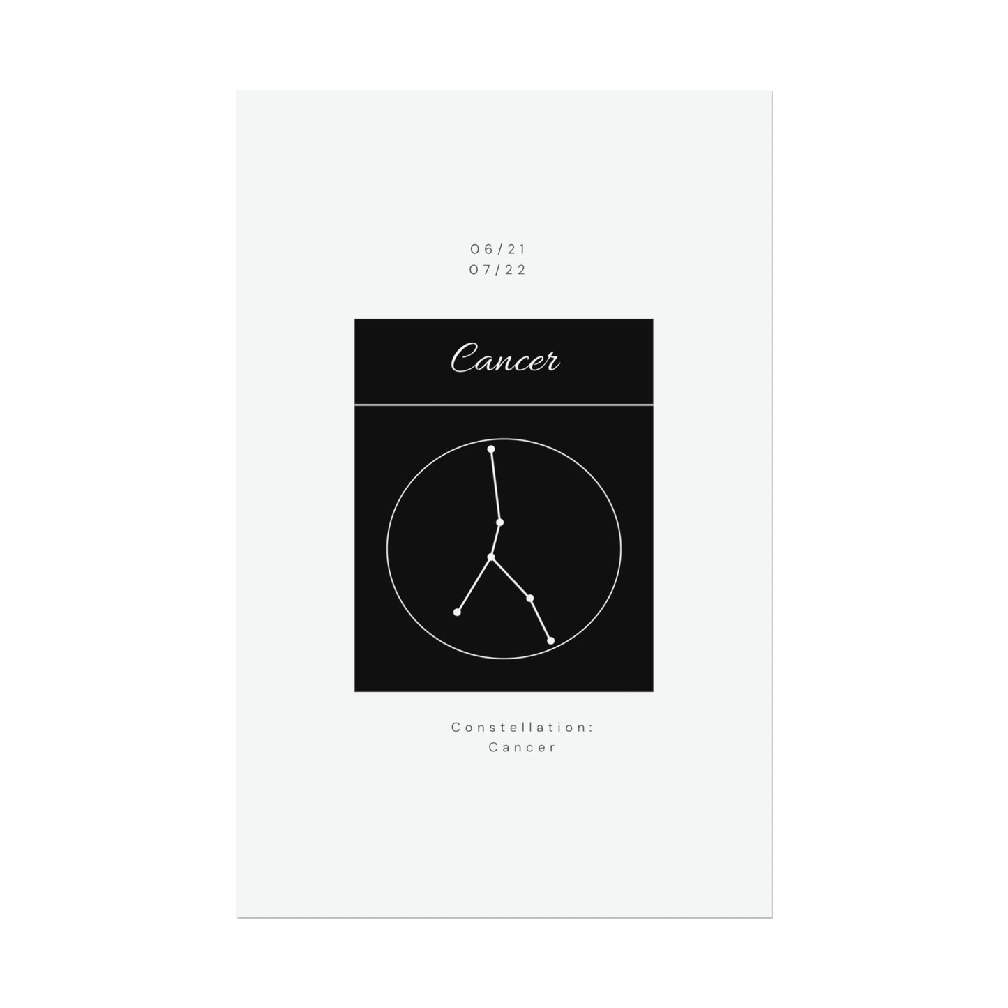 Cancer Star Constellation Zodiac Poster