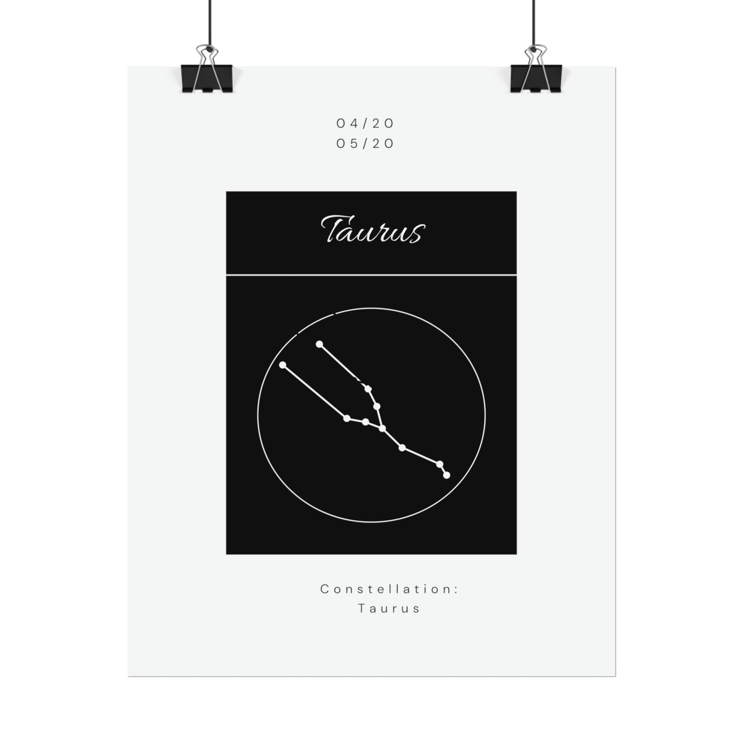 Taurus Star Constellation Zodiac Poster