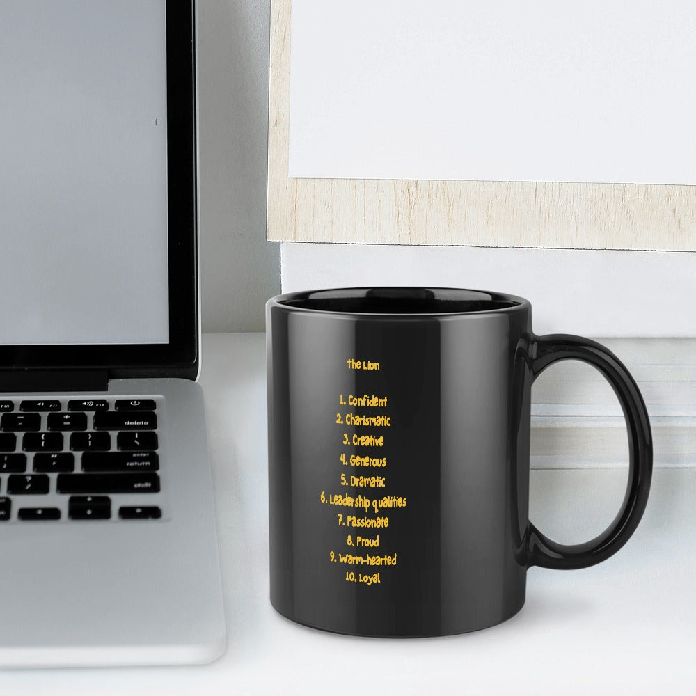 Leo Zodiac Coffee Mug – Black Edition