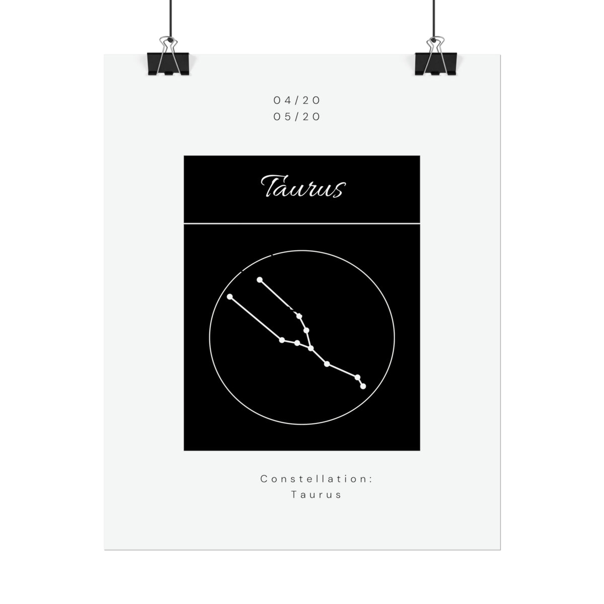 Taurus Star Constellation Zodiac Poster