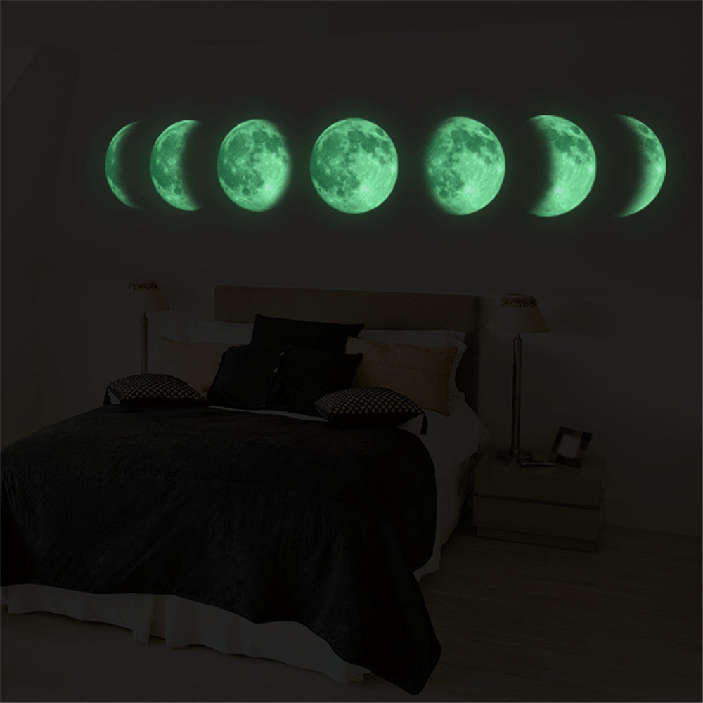 Luminous Moon Phase Wall Stickers