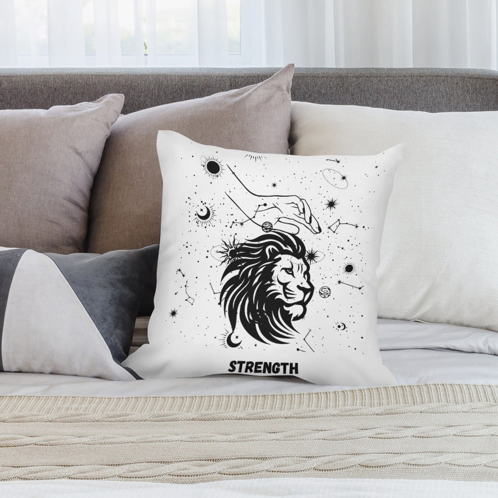 Celestial Plush Throw Pillow Case -  STRENGTH