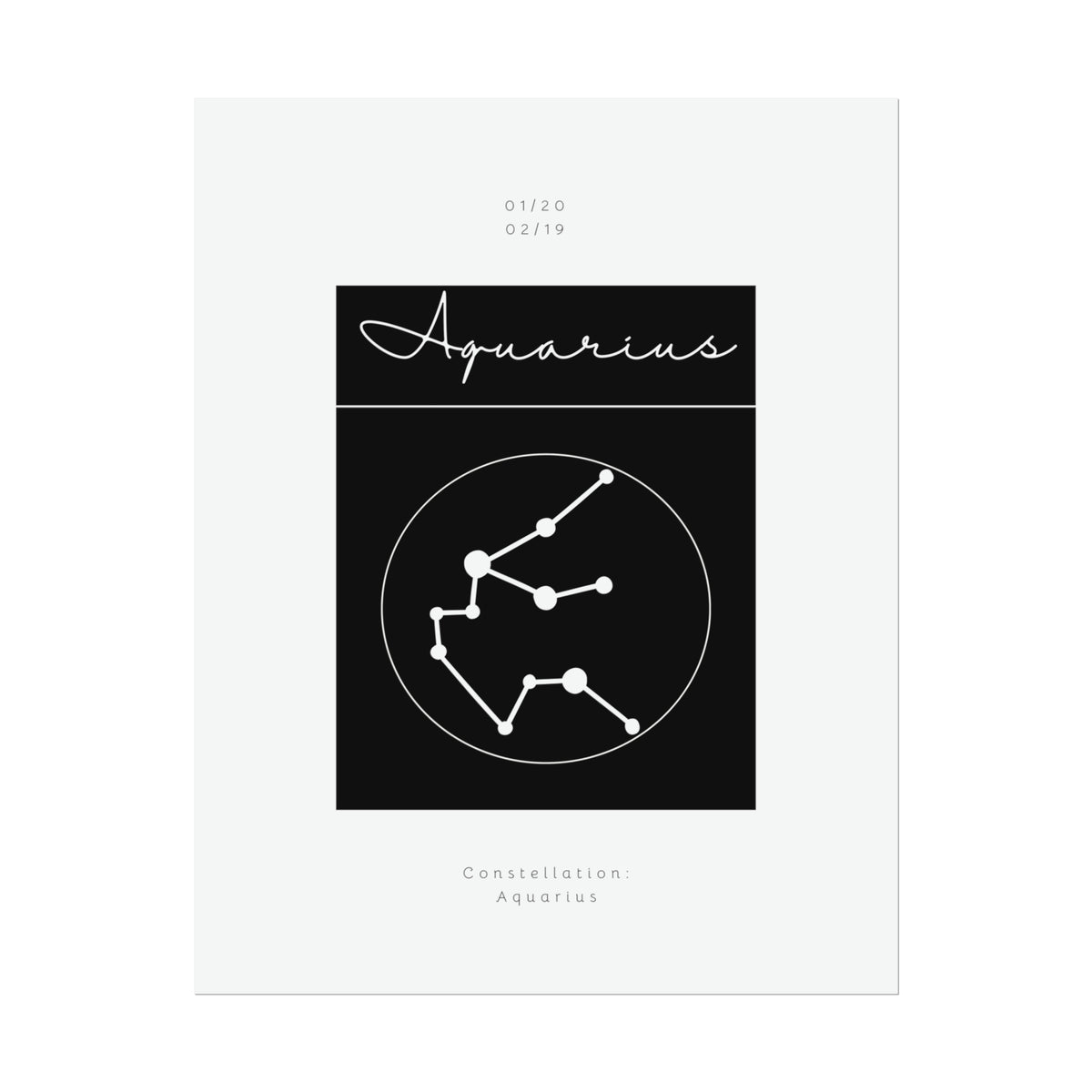 Aquarius Star Constellation Zodiac Poster