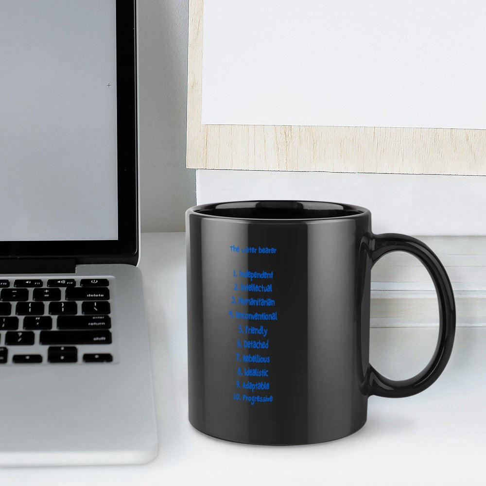 Aquarius Traits Zodiac Coffee Mug - Black Edition