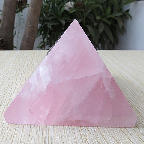 Natural Rose Quartz Pyramid Decor