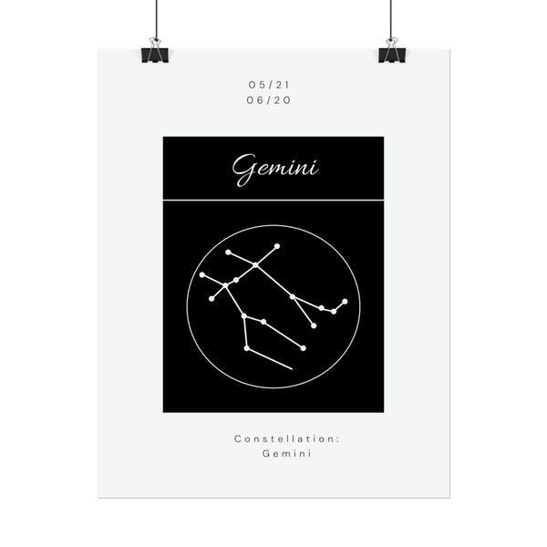 Gemini Star Constellation Zodiac Poster