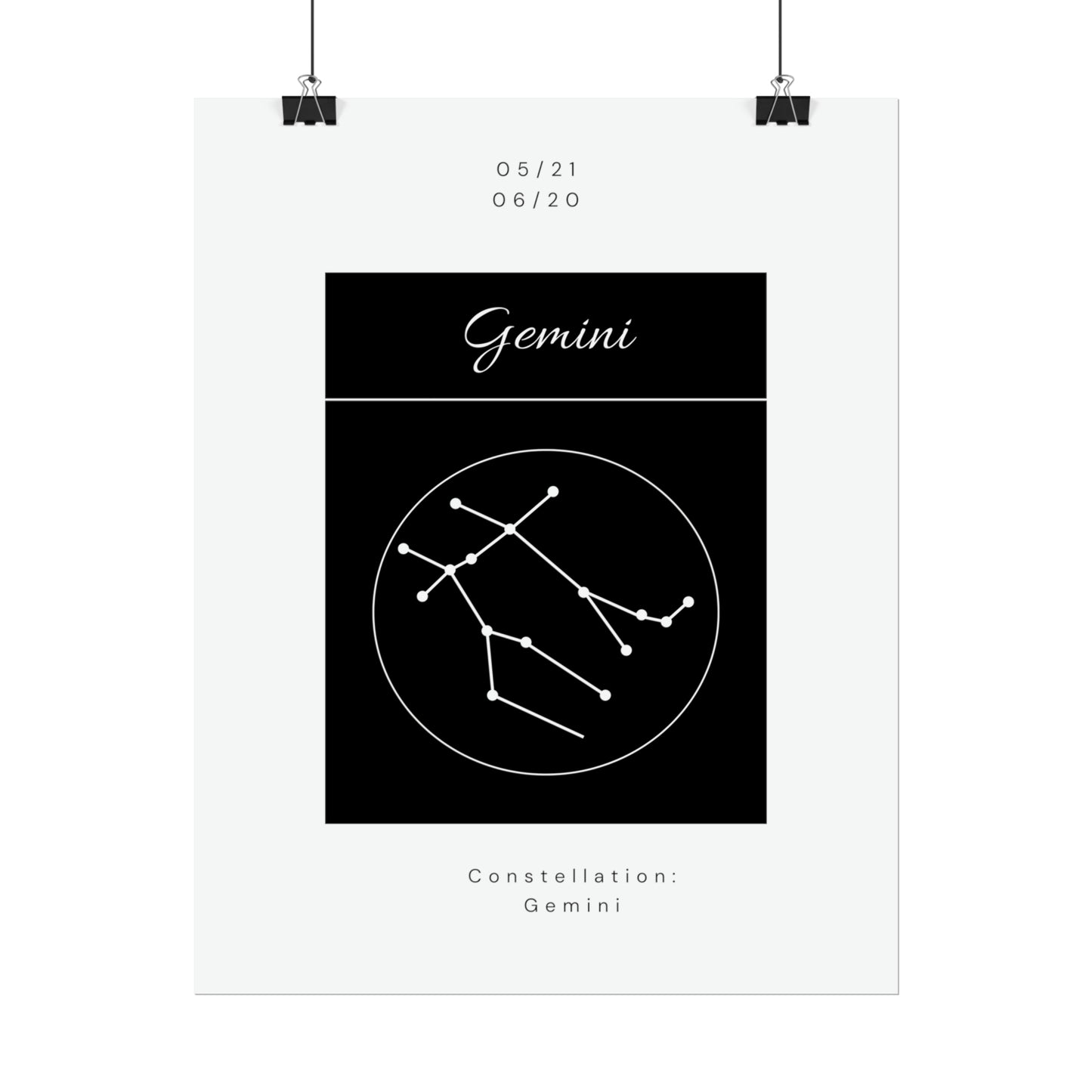 Gemini Star Constellation Zodiac Poster