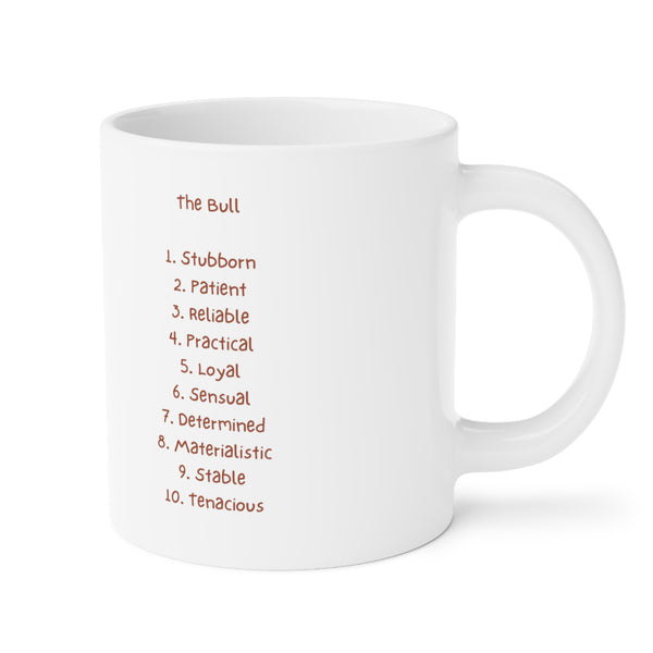 Zodiac Coffee Mug with Traits: Taurus Edition