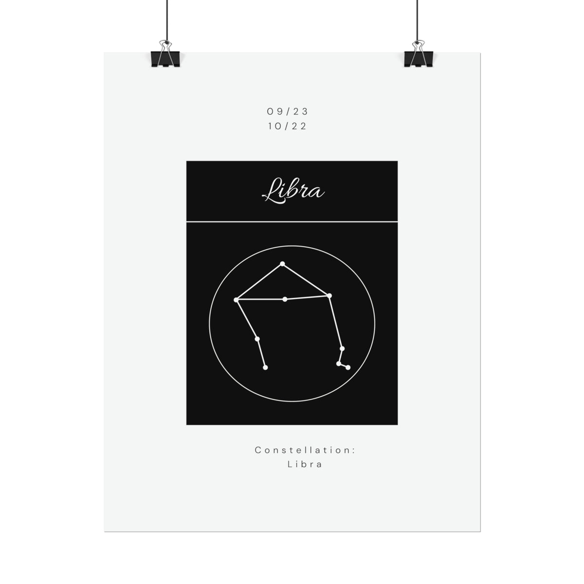 Libra Star Constellation Zodiac Poster