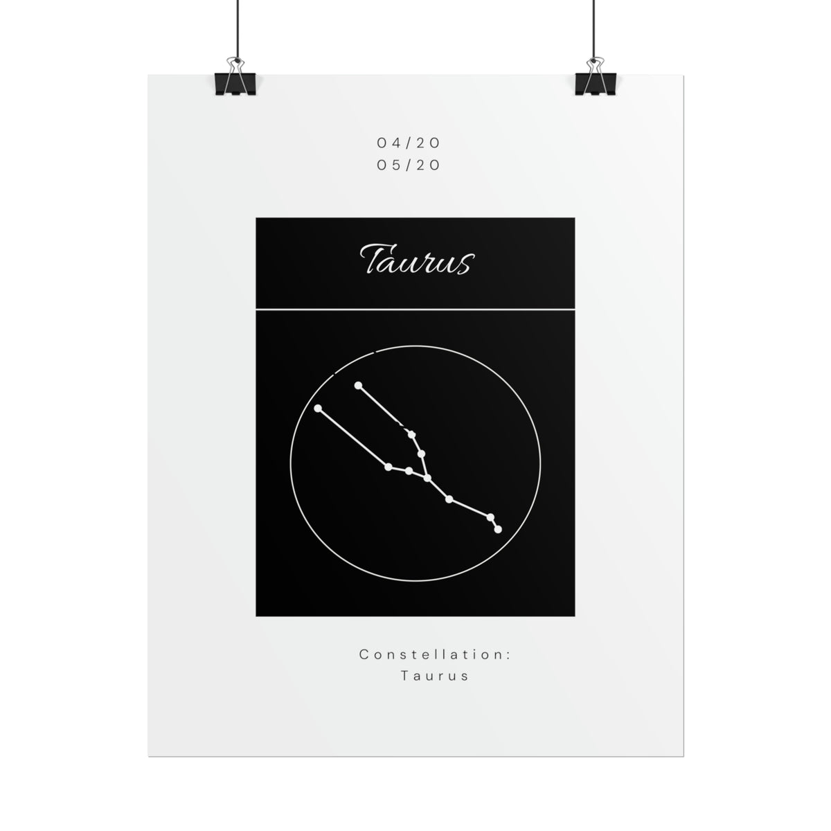 Taurus Star Constellation Zodiac Poster