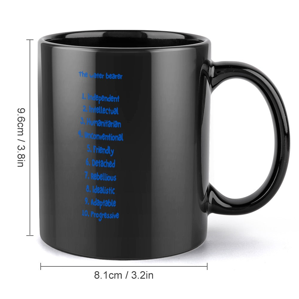 Aquarius Traits Zodiac Coffee Mug - Black Edition