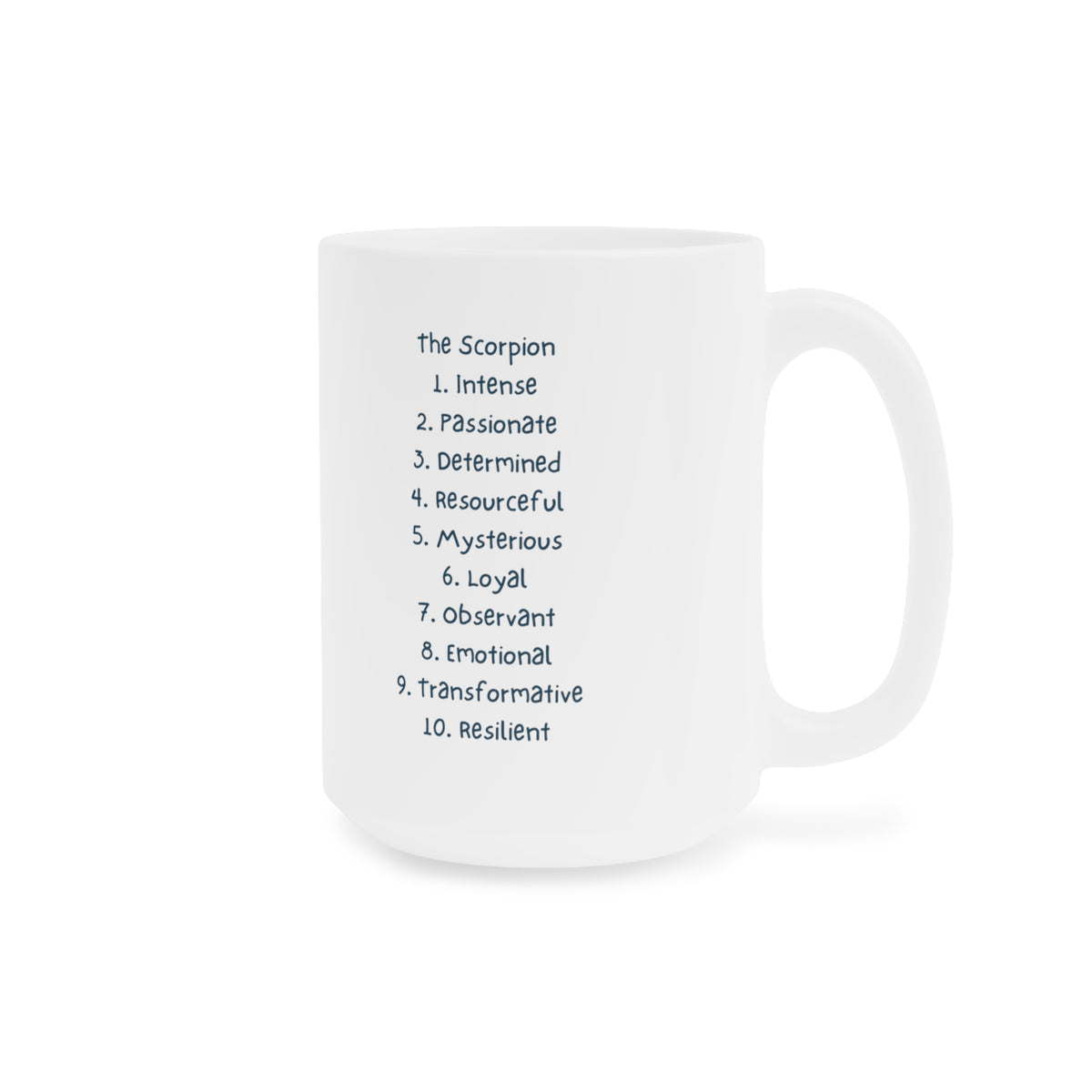 Zodiac Coffee Mug with Traits: Scorpio Edition