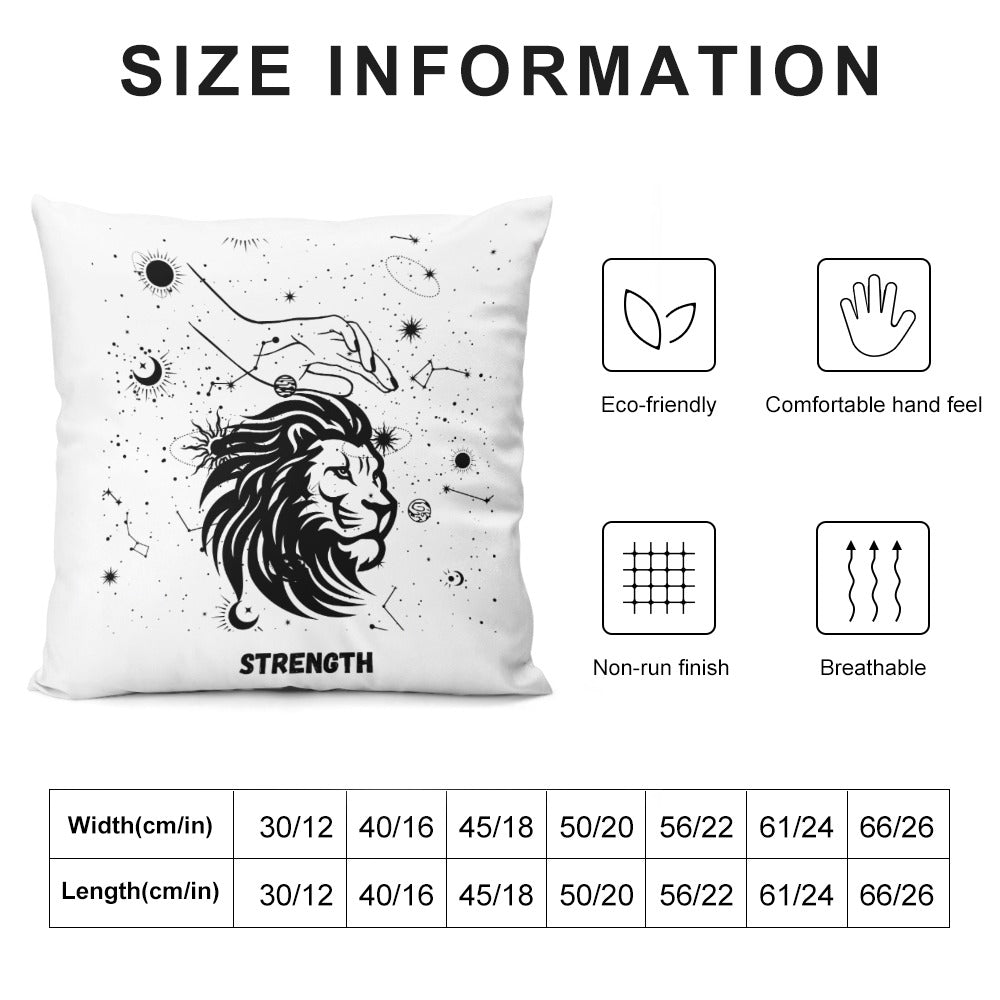 Celestial Plush Throw Pillow Case -  STRENGTH