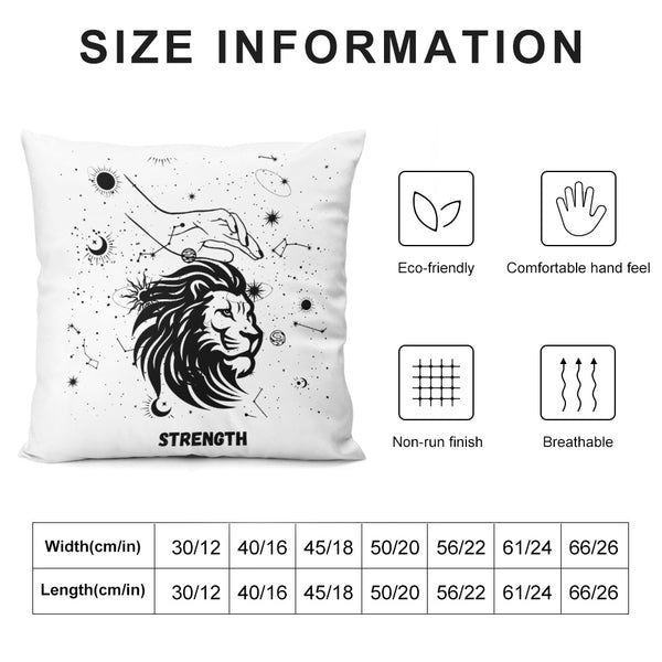 Celestial Plush Throw Pillow Case -  STRENGTH