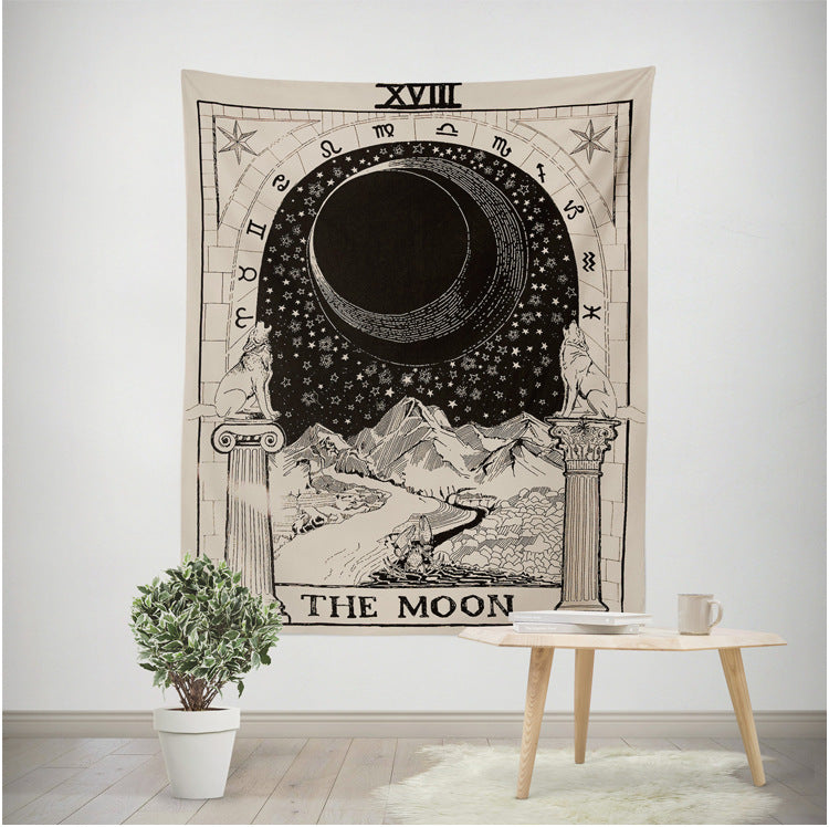 Retro divination constellation moon hanging cloth background