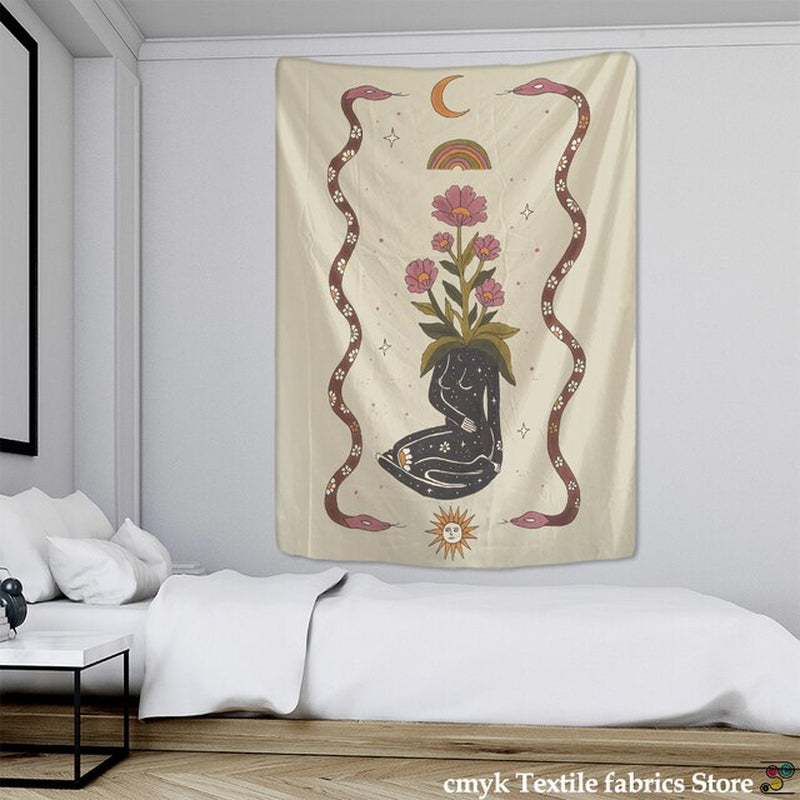 "Goddess Tarot: Celestial Boho Tapestry"