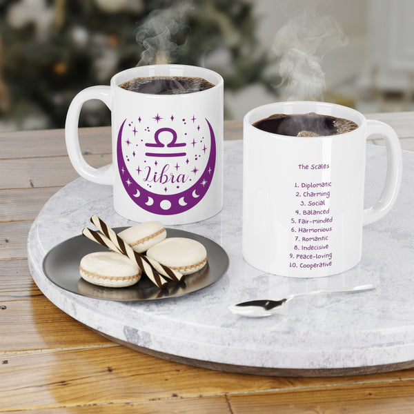 Zodiac Coffee Mug with Traits: Libra Edition