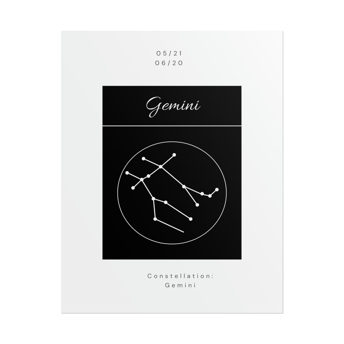 Gemini Star Constellation Zodiac Poster