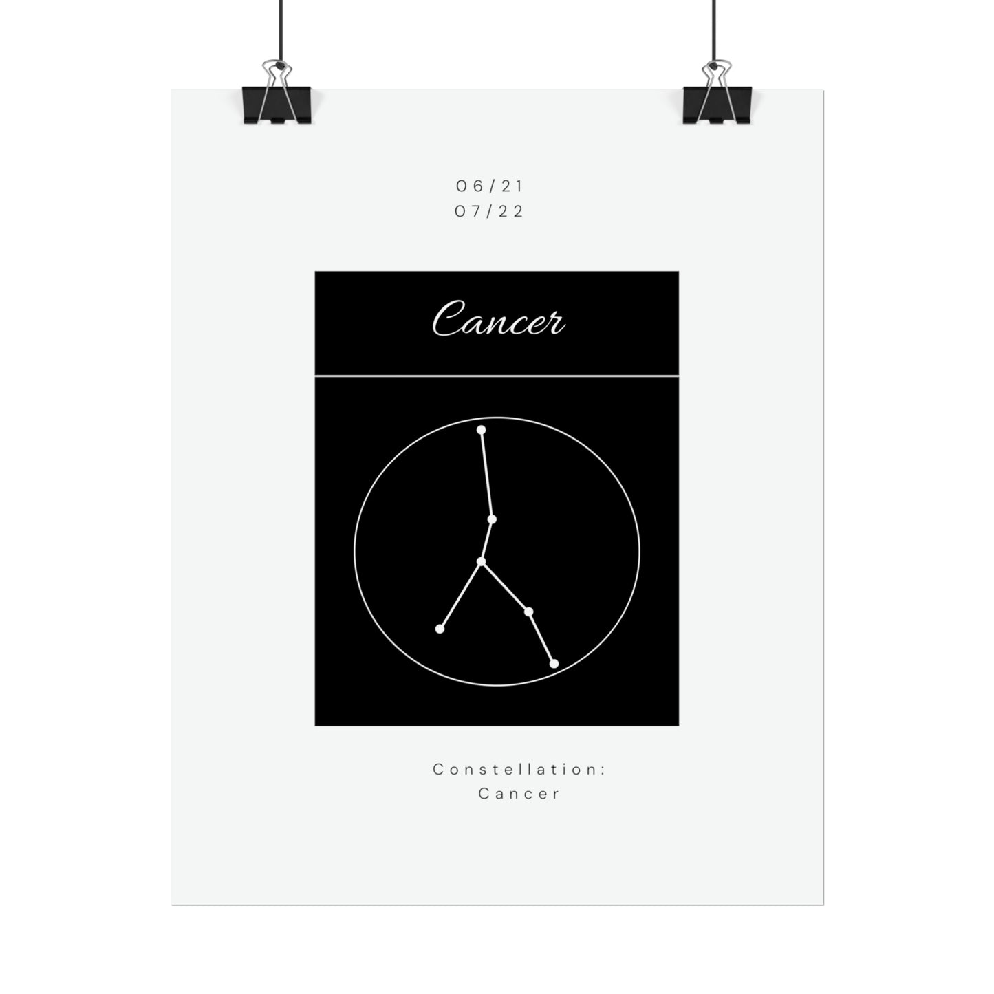 Cancer Star Constellation Zodiac Poster