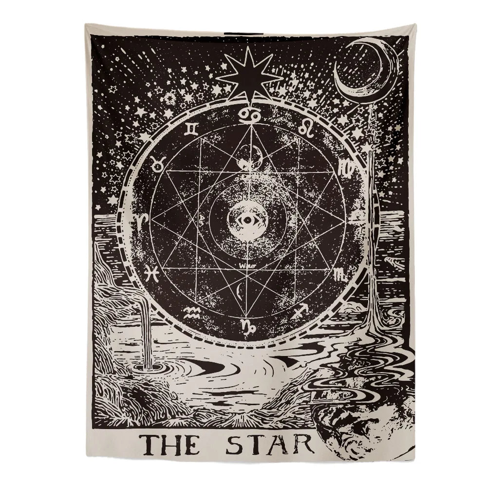 "Moon & Stars Zodiac Tapestry"