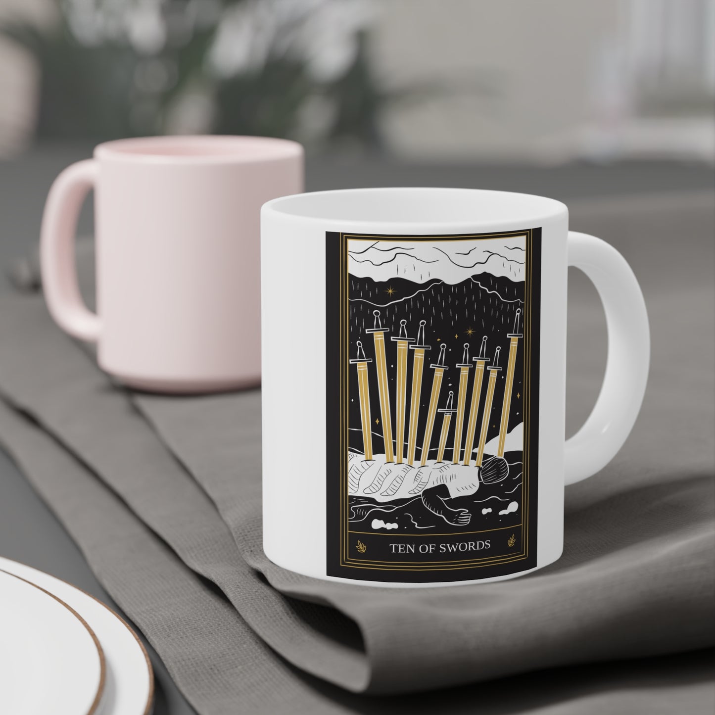 10 of Swords Tarot Card Coffee Mug