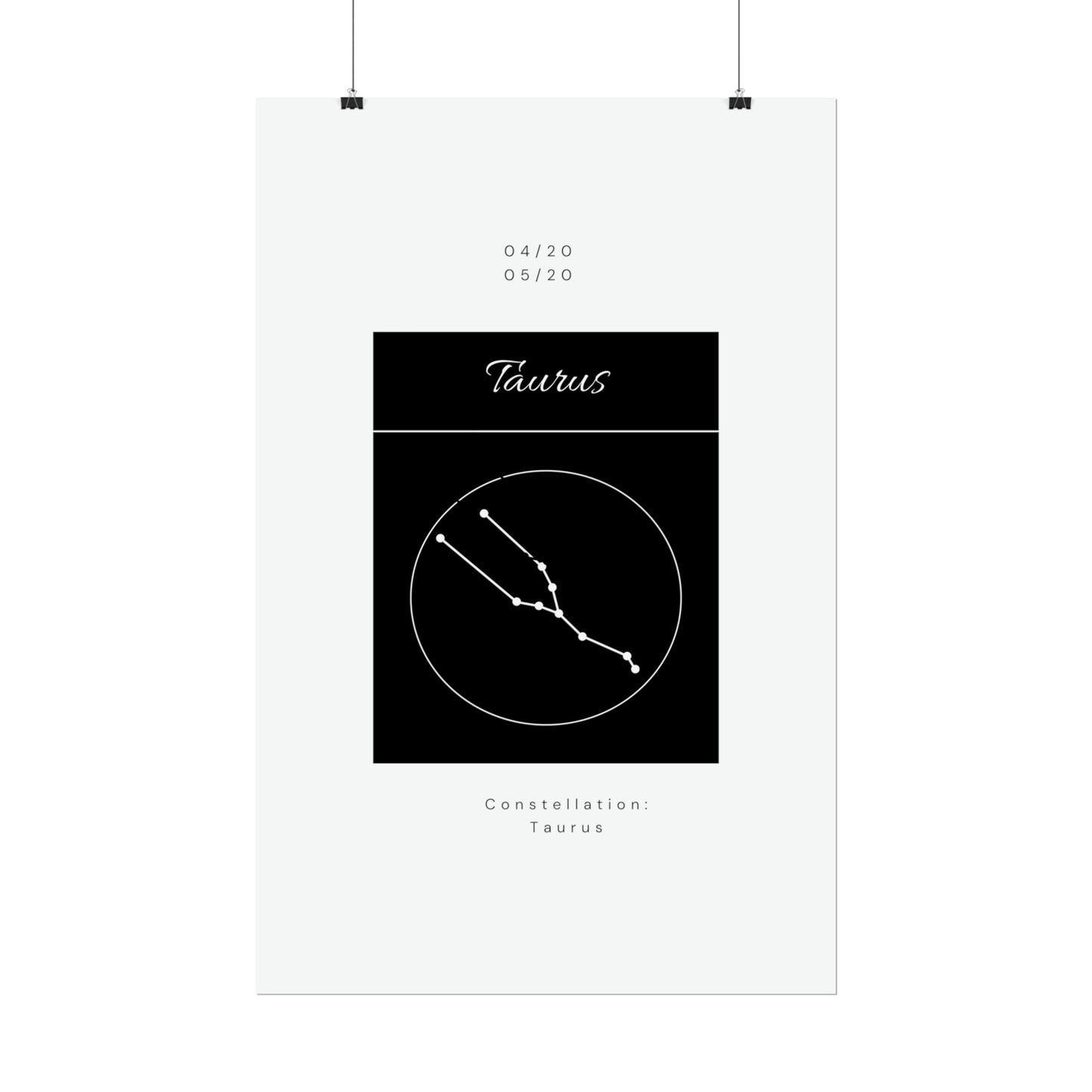 Taurus Star Constellation Zodiac Poster